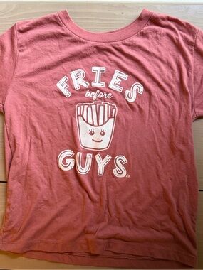 Girls' Coral Graphic Tee - Fries Before Guys